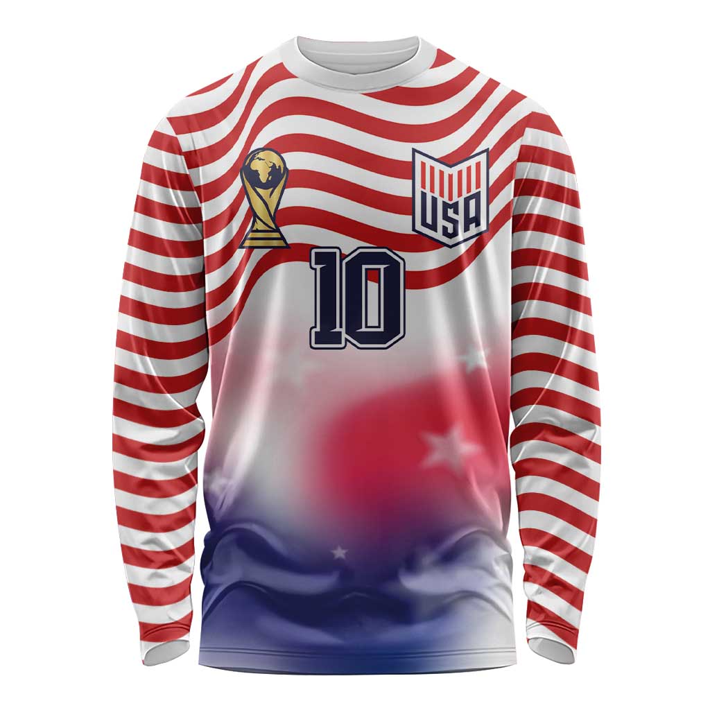 Custom United States Soccer Long Sleeve Shirt American Flag Sporty Style