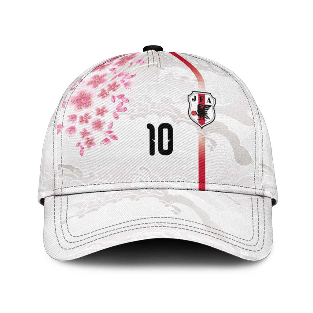 Custom Japan National Football Classic Cap Cherry Blossom Sakura Wave Traditional Graphic Art