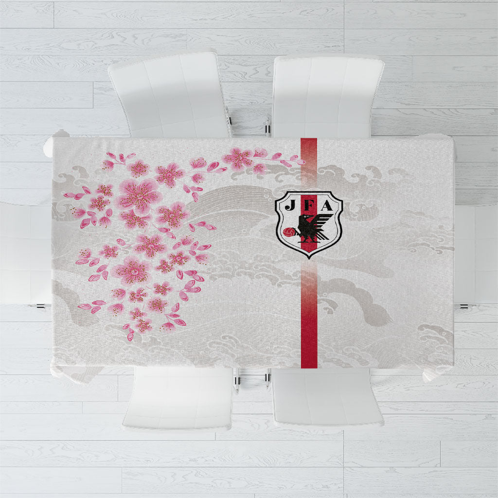Japan National Football Tablecloth Cherry Blossom Sakura Wave Traditional Graphic Art
