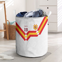 Custom Spain National Football Laundry Basket Geometric Flag Stripe Pattern Retro Graphic Concept