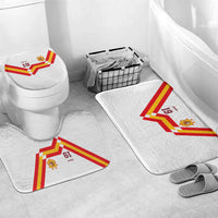 Custom Spain National Football Bathroom Set Geometric Flag Stripe Pattern Retro Graphic Concept