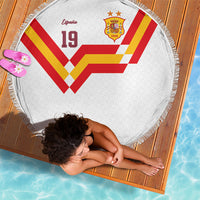 Custom Spain National Football Beach Blanket Geometric Flag Stripe Pattern Retro Graphic Concept