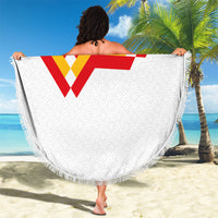 Custom Spain National Football Beach Blanket Geometric Flag Stripe Pattern Retro Graphic Concept