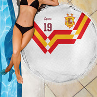 Custom Spain National Football Beach Blanket Geometric Flag Stripe Pattern Retro Graphic Concept