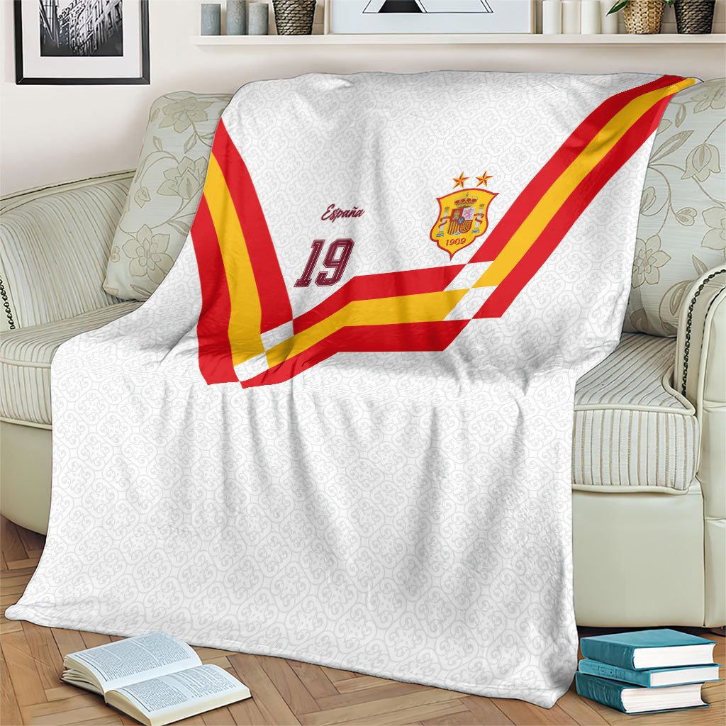Custom Spain National Football Blanket Geometric Flag Stripe Pattern Retro Graphic Concept