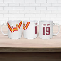 Custom Spain National Football Ceramic Mug Geometric Flag Stripe Pattern Retro Graphic Concept