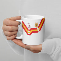 Custom Spain National Football Ceramic Mug Geometric Flag Stripe Pattern Retro Graphic Concept