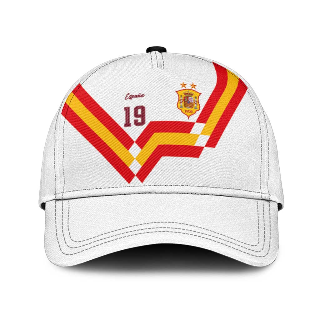 Custom Spain National Football Classic Cap Geometric Flag Stripe Pattern Retro Graphic Concept