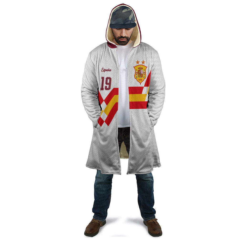 Custom Spain National Football Cloak Geometric Flag Stripe Pattern Retro Graphic Concept