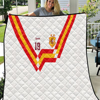 Custom Spain National Football Quilt Geometric Flag Stripe Pattern Retro Graphic Concept
