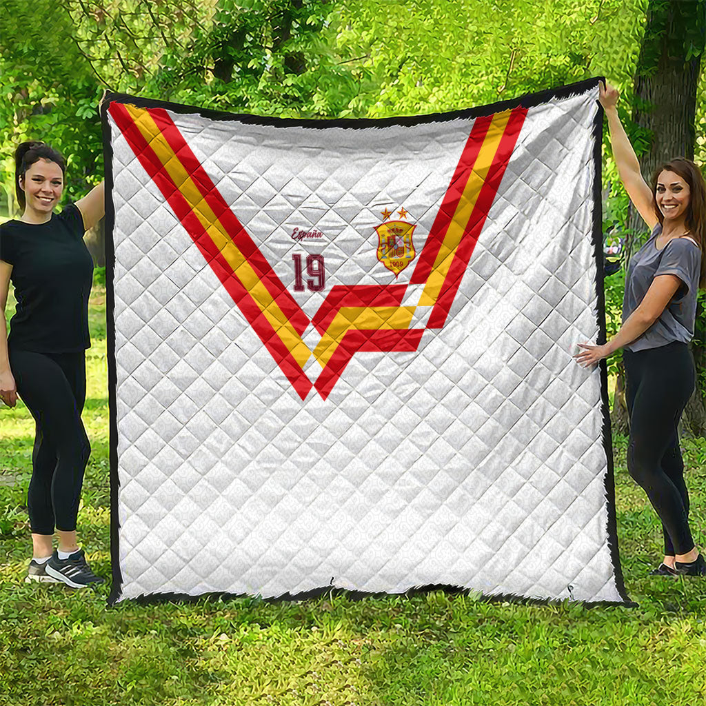 Custom Spain National Football Quilt Geometric Flag Stripe Pattern Retro Graphic Concept