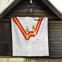 Custom Spain National Football Quilt Geometric Flag Stripe Pattern Retro Graphic Concept