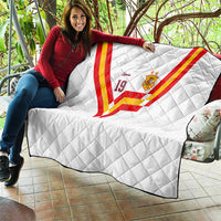 Custom Spain National Football Quilt Geometric Flag Stripe Pattern Retro Graphic Concept