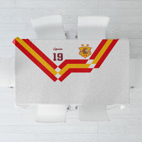 Custom Spain National Football Tablecloth Geometric Flag Stripe Pattern Retro Graphic Concept