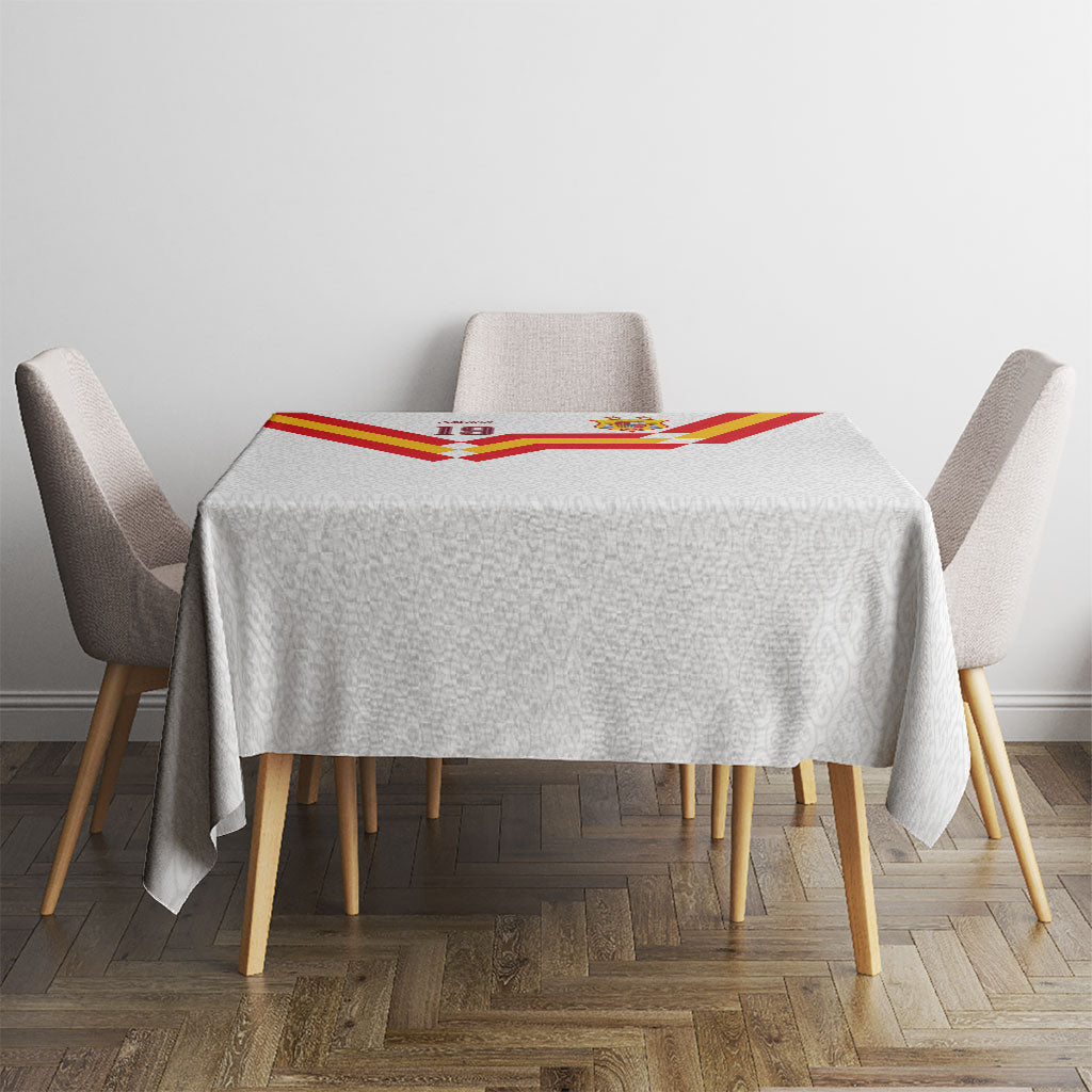 Custom Spain National Football Tablecloth Geometric Flag Stripe Pattern Retro Graphic Concept