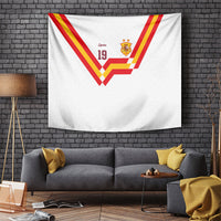 Custom Spain National Football Tapestry Geometric Flag Stripe Pattern Retro Graphic Concept