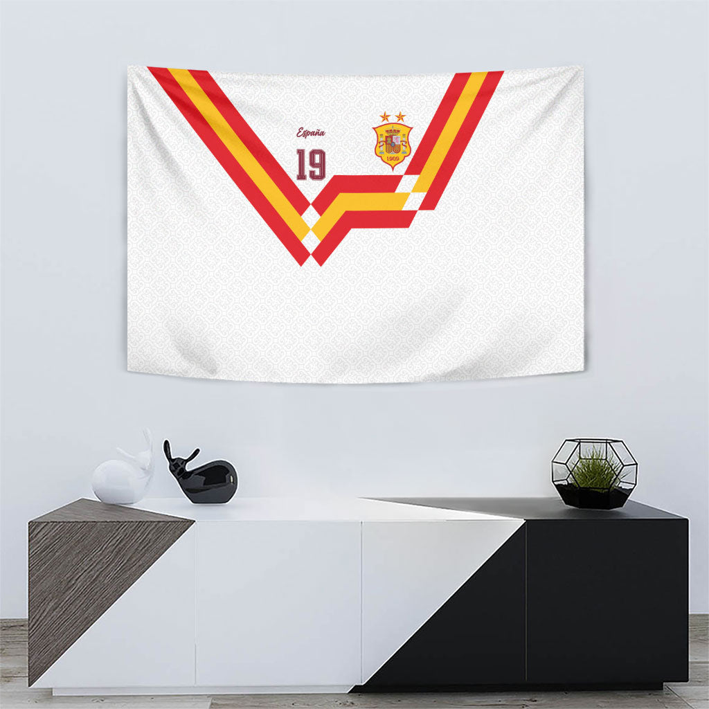Custom Spain National Football Tapestry Geometric Flag Stripe Pattern Retro Graphic Concept