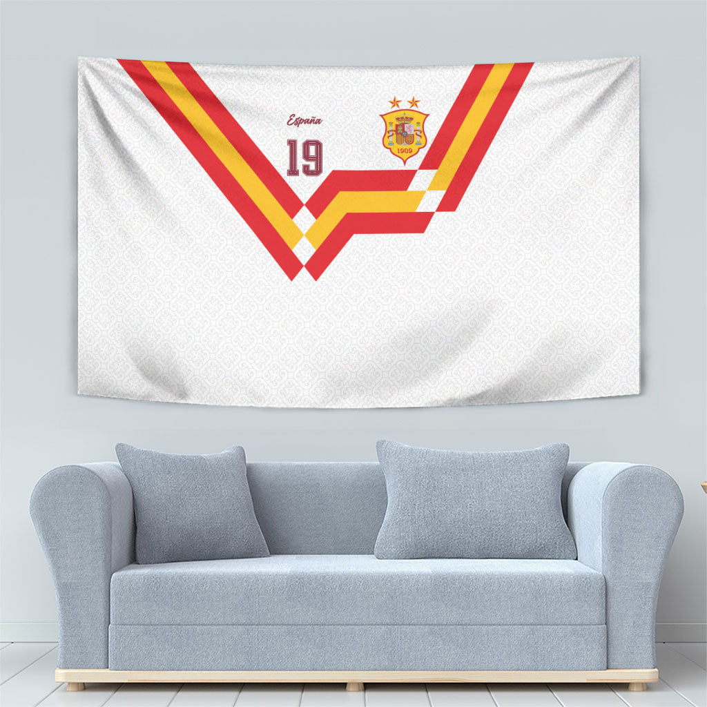 Custom Spain National Football Tapestry Geometric Flag Stripe Pattern Retro Graphic Concept