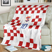 Custom Croatia National Football Blanket Red Checkerboard Glagolitic Script Geometric Pattern Art
