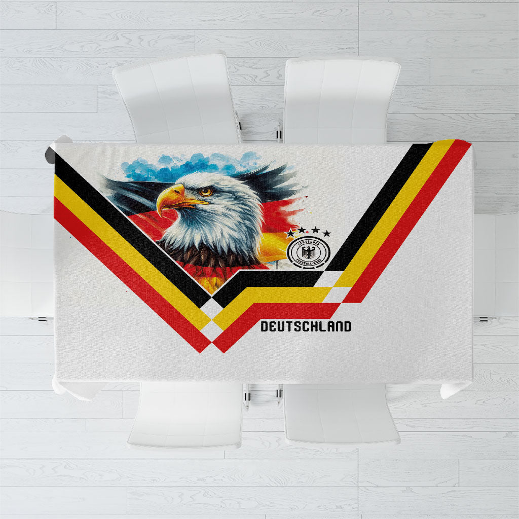 Germany National Football Tablecloth Deutschland Eagle Watercolor Splash Geometric Flag Stripe Pattern Art