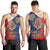 Philippines MassKara Men Tank Top Filipino Carnival Mask and Polynesian Pattern - Wonder Print Shop