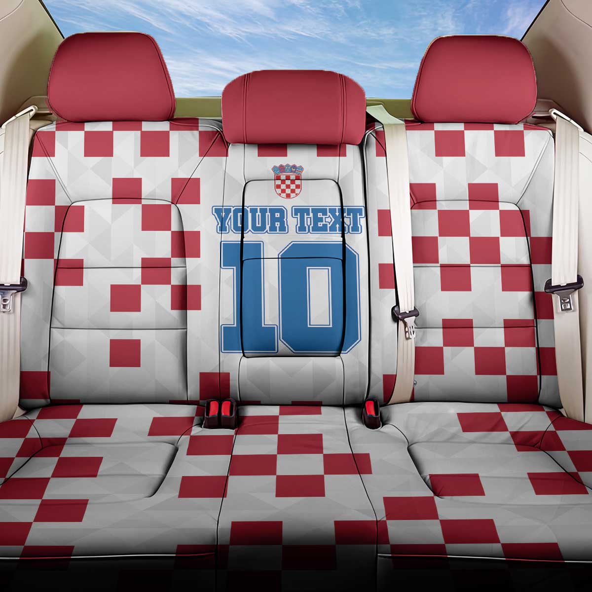 Custom Croatia Football 2024 Go Champion Back Car Seat Cover - Wonder Print Shop