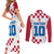 Custom Croatia Football 2024 Go Champion Couples Matching Short Sleeve Bodycon Dress and Long Sleeve Button Shirt