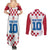 Custom Croatia Football 2024 Go Champion Couples Matching Summer Maxi Dress and Long Sleeve Button Shirt