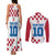 Custom Croatia Football 2024 Go Champion Couples Matching Tank Maxi Dress and Long Sleeve Button Shirt