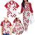 Custom Croatia Football 2024 Go Champion Family Matching Off The Shoulder Long Sleeve Dress and Hawaiian Shirt