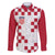 Custom Croatia Football 2024 Go Champion Family Matching Off The Shoulder Long Sleeve Dress and Hawaiian Shirt