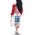 Custom Croatia Football 2024 Go Champion Family Matching Off The Shoulder Long Sleeve Dress and Hawaiian Shirt