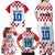 Custom Croatia Football 2024 Go Champion Family Matching Off Shoulder Maxi Dress and Hawaiian Shirt