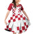 Custom Croatia Football 2024 Go Champion Family Matching Off Shoulder Short Dress and Hawaiian Shirt