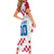 Custom Croatia Football 2024 Go Champion Family Matching Short Sleeve Bodycon Dress and Hawaiian Shirt