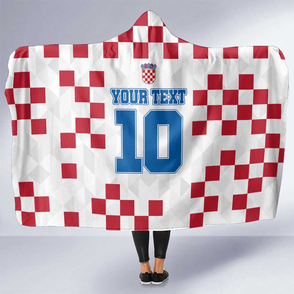 Custom Croatia Football 2024 Go Champion Hooded Blanket