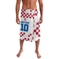 White and red checkered Croatia football sarong with number 10 and custom text