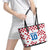 Custom Croatia Football 2024 Go Champion Leather Tote Bag - Wonder Print Shop