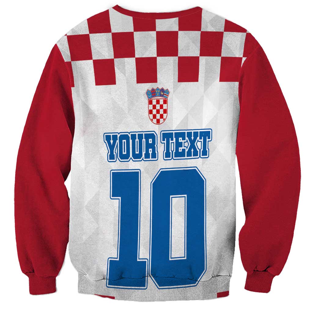 Unisex red-and-white check sweatshirt with YOUR TEXT and blue number 10