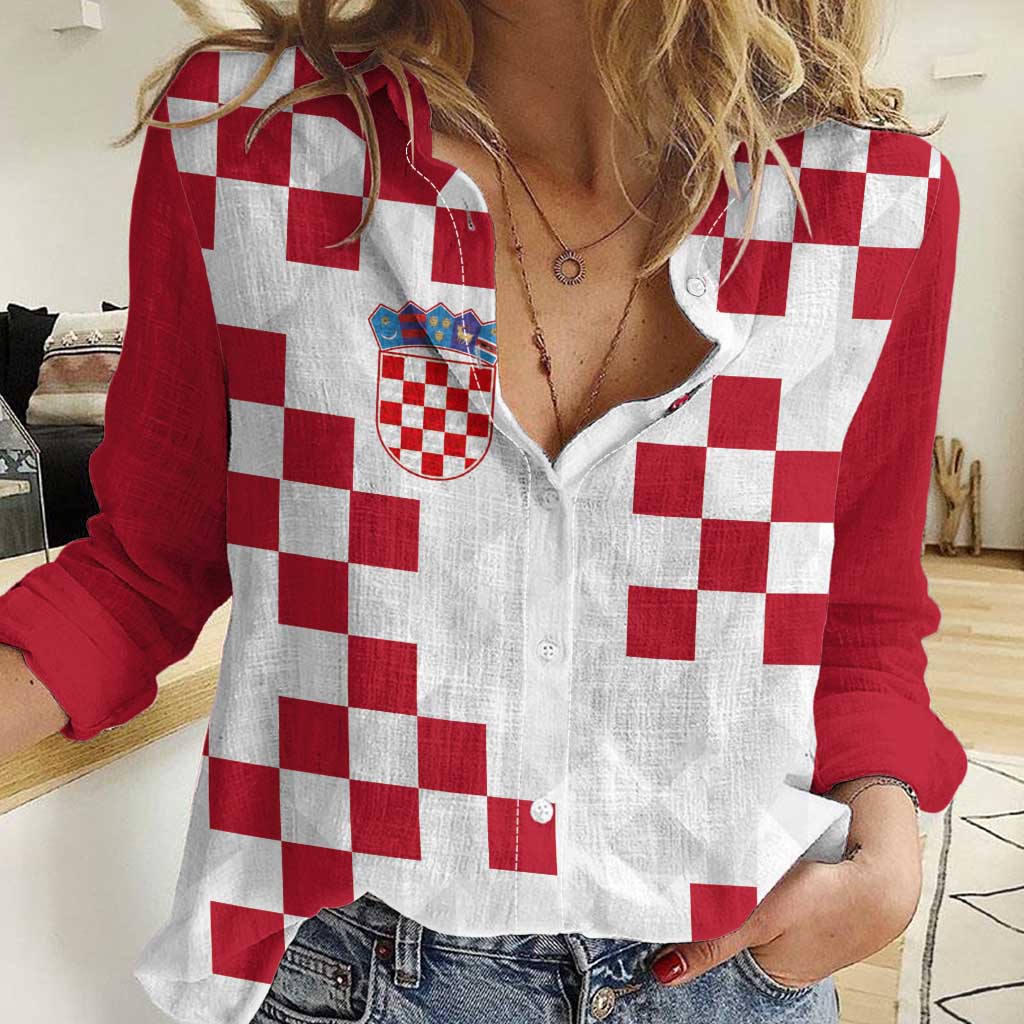 Custom Croatia Football 2024 Go Champion Women Casual Shirt