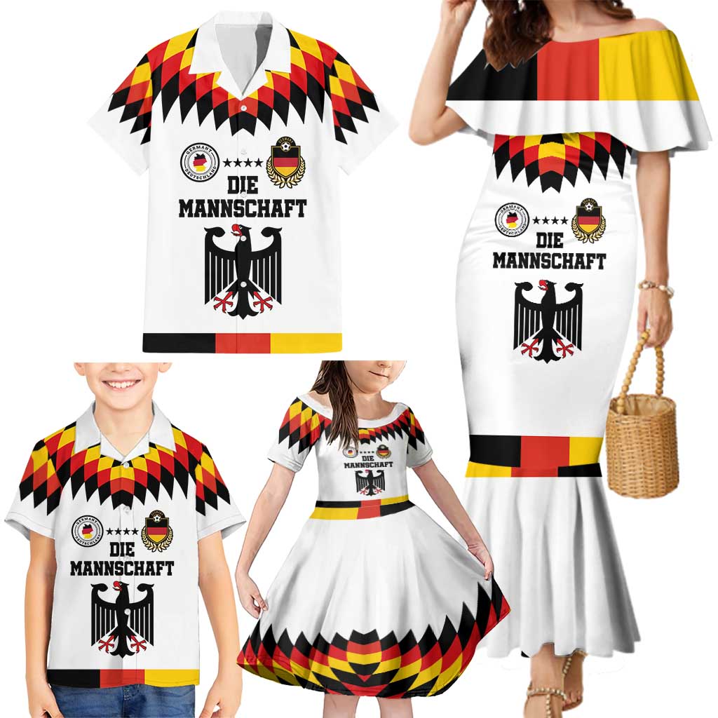 Custom Germany Football 2024 Go Champion Family Matching Mermaid Dress and Hawaiian Shirt Design 90s Style Home Color - Wonder Print Shop