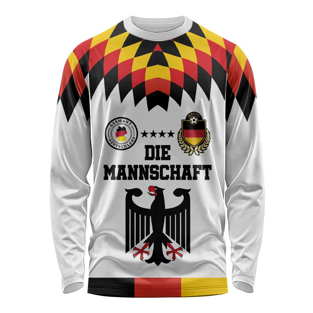 Custom Germany Football 2024 Go Champion Long Sleeve Shirt Design 90s Style Home Color LT03