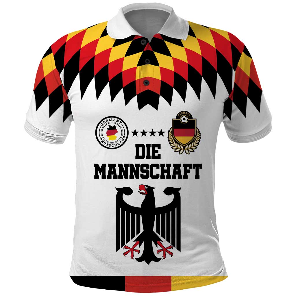 Custom Germany Football 2024 Go Champion Polo Shirt Design 90s Style Home Color LT03