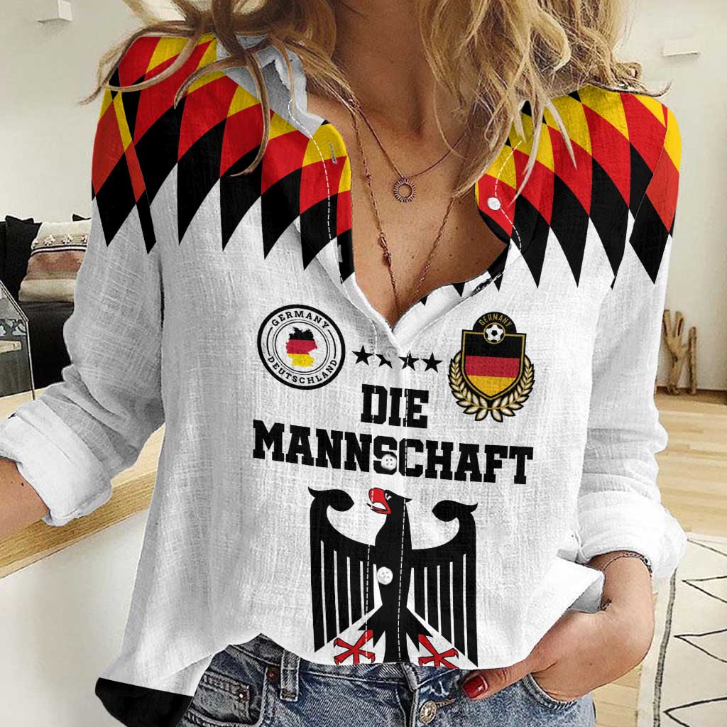 Custom Germany Football 2024 Go Champion Women Casual Shirt Design 90s Style Home Color LT03