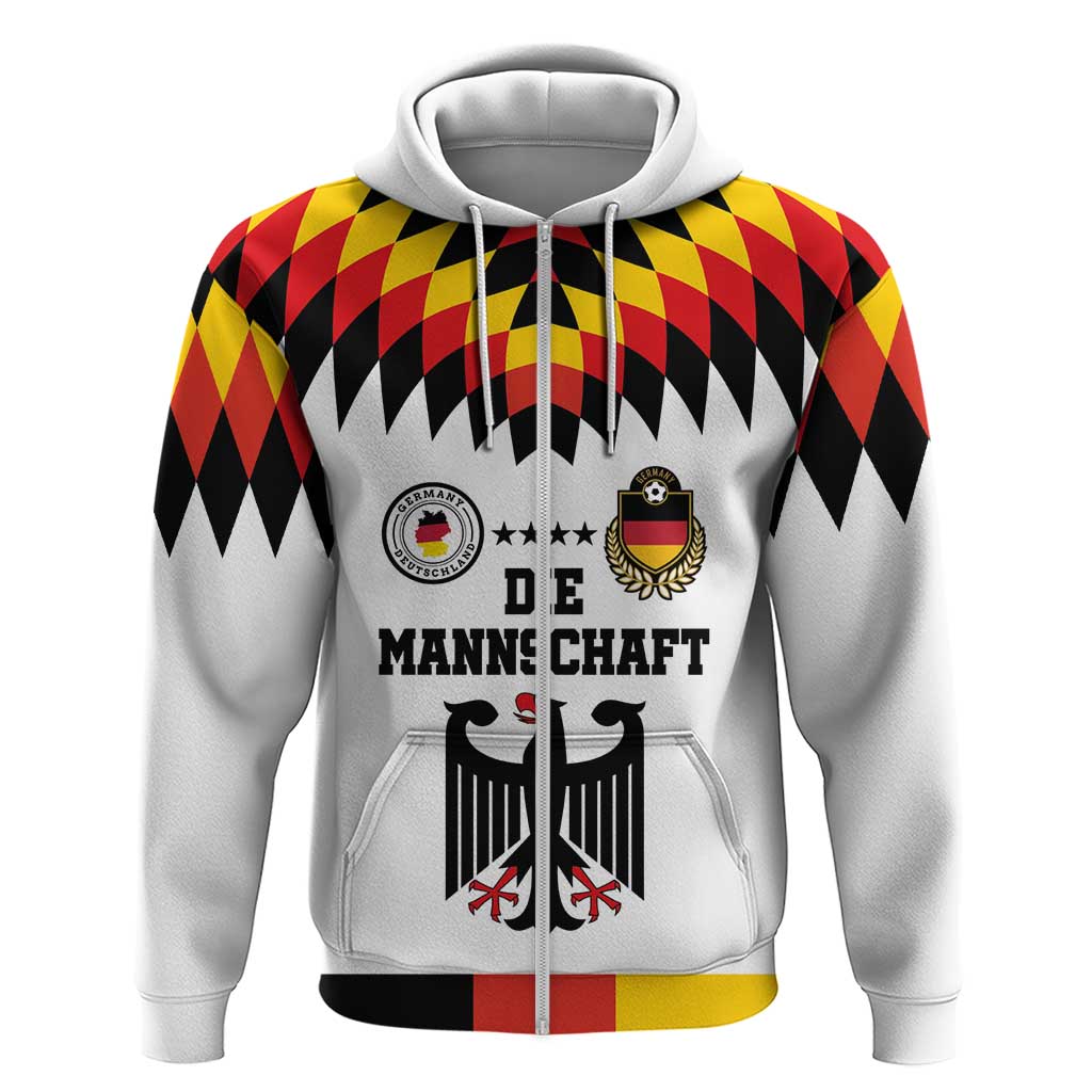 Custom Germany Football 2024 Go Champion Zip Hoodie Design 90s Style Home Color LT03