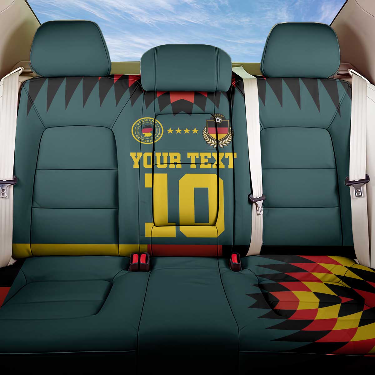 Custom Germany Football 2024 Go Champion Back Car Seat Cover Design 90s Style Away Color - Wonder Print Shop