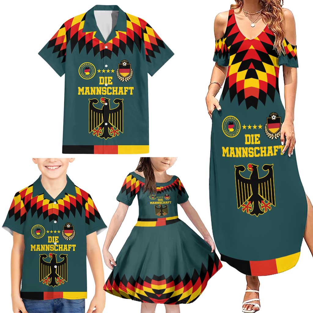 Custom Germany Football 2024 Go Champion Family Matching Summer Maxi Dress and Hawaiian Shirt Design 90s Style Away Color - Wonder Print Shop