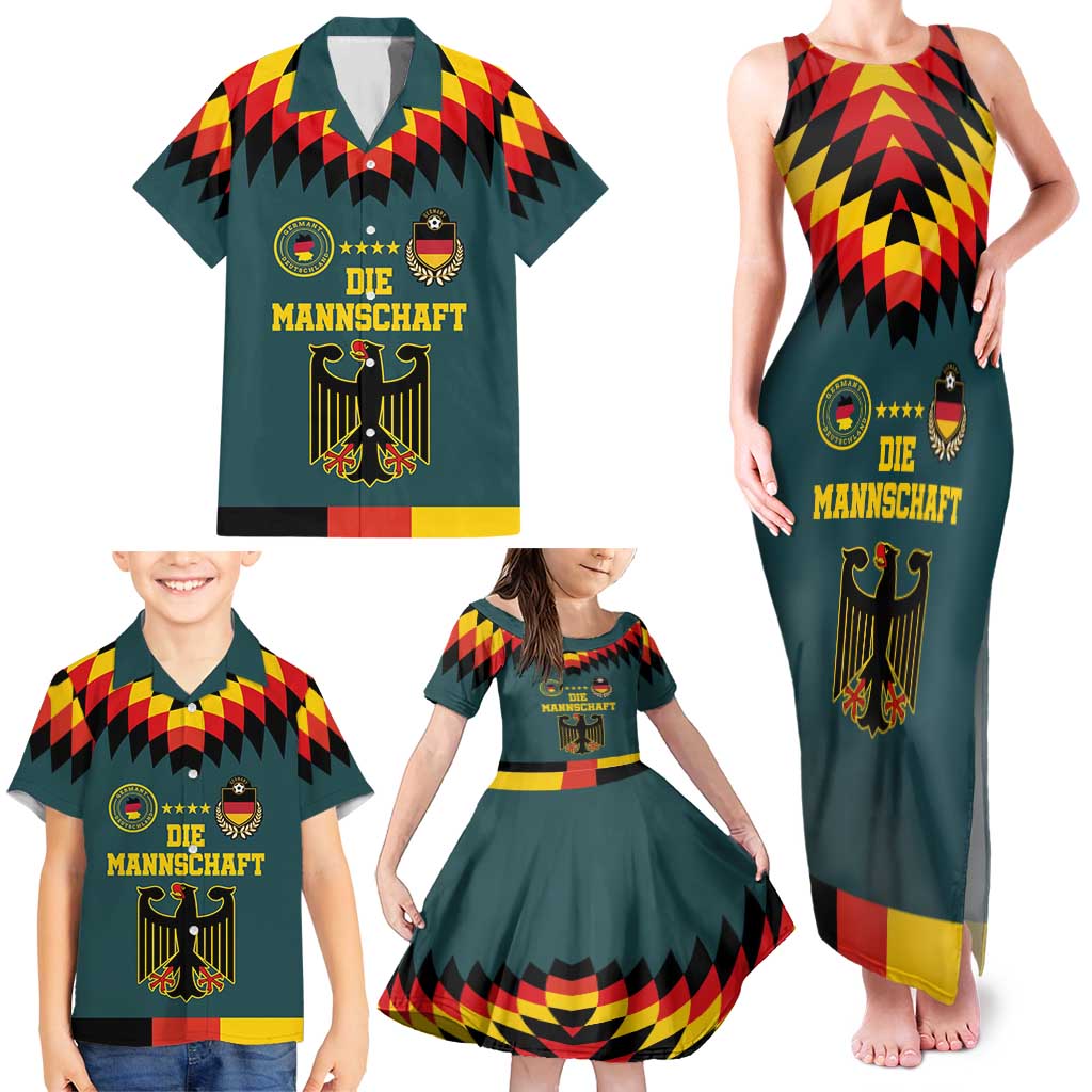 Custom Germany Football 2024 Go Champion Family Matching Tank Maxi Dress and Hawaiian Shirt Design 90s Style Away Color - Wonder Print Shop