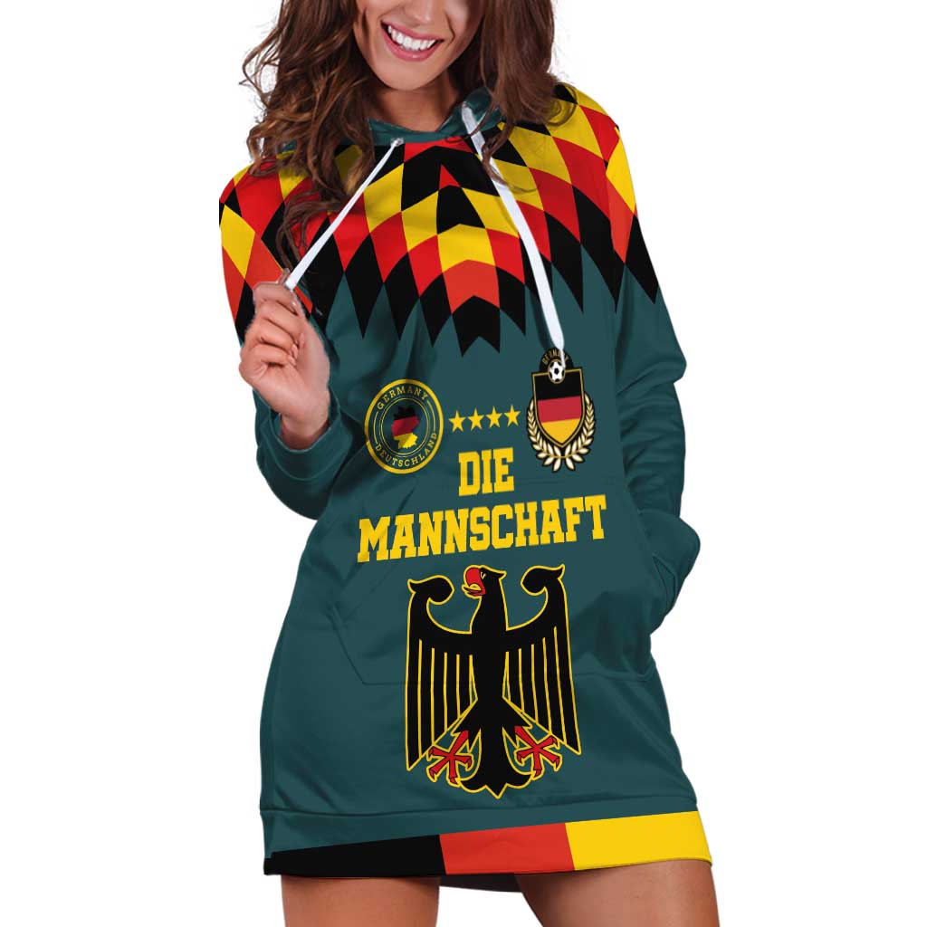 Custom Germany Football 2024 Go Champion Hoodie Dress Design 90s Style Away Color LT03