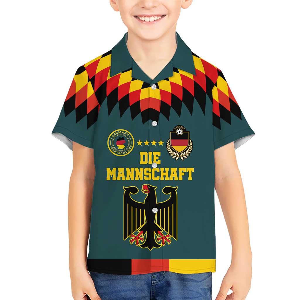 Custom Germany Football 2024 Go Champion Kid Hawaiian Shirt Design 90s Style Away Color LT03